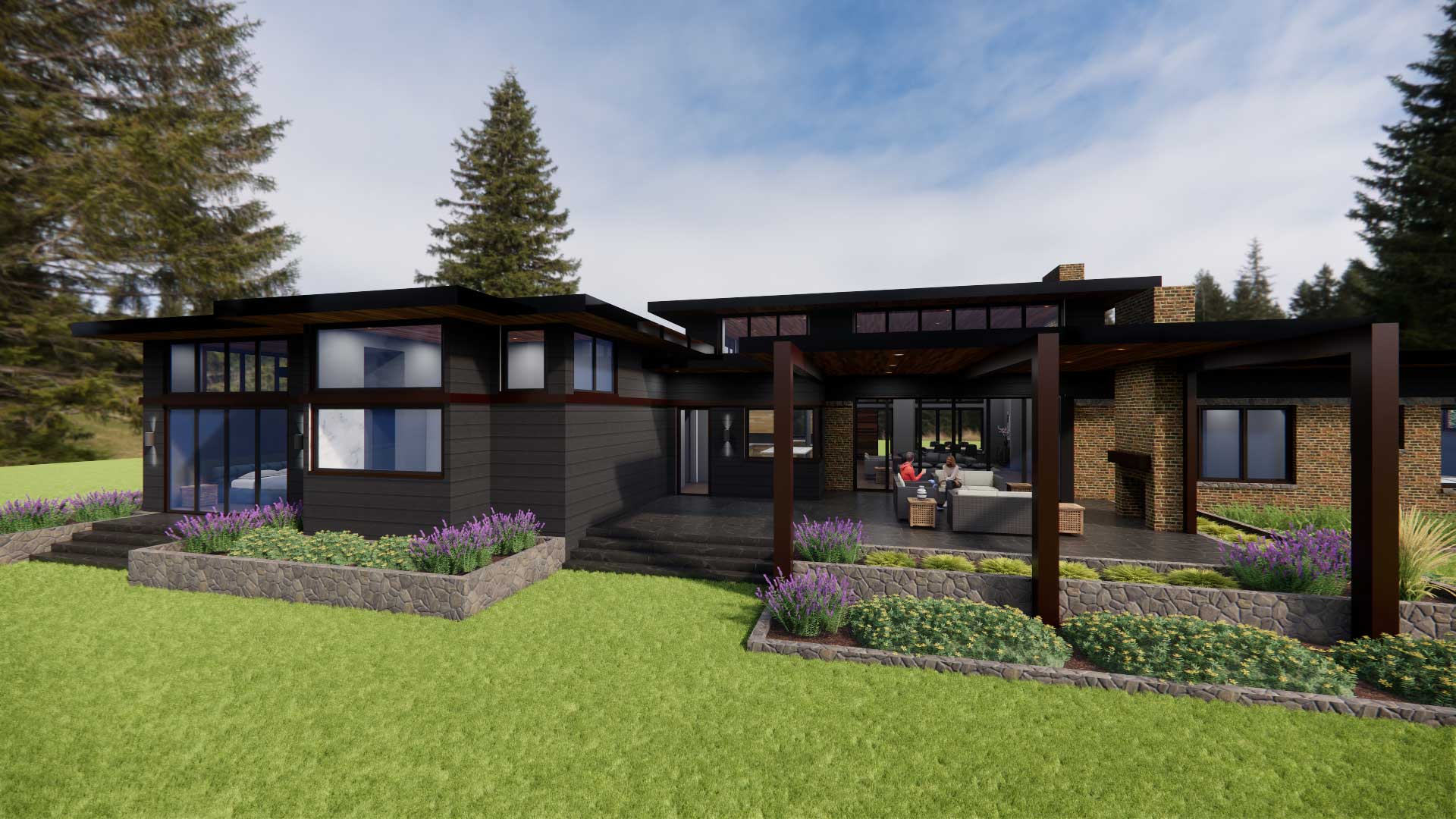 mid-century modern prairie style home